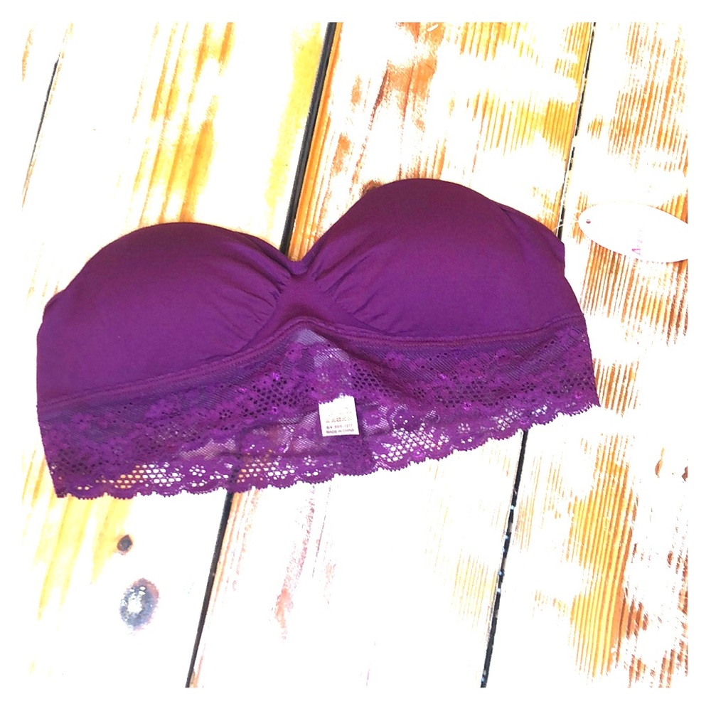 Anemone Purple / Plum Lace Bandeau One Size NWT